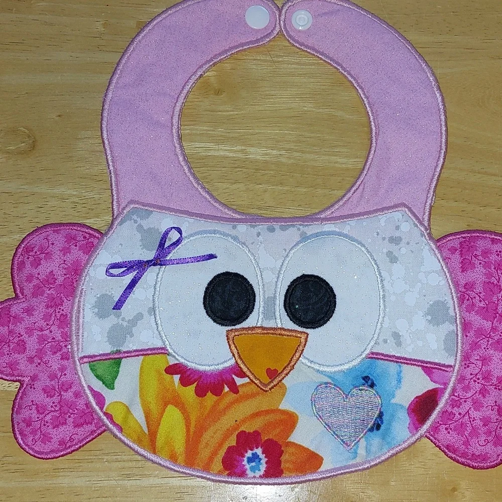 Handmade Owl Baby Bibs | Cotton | KAM Snaps | Set/Single